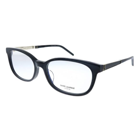 New Saint Laurent SL M74/F 002 Black Plastic Rectangle Eyeglasses 54mm - Picture 1 of 3